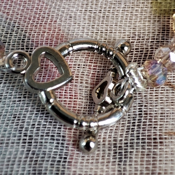 Faceted Glass Crystal Honey Color Gold Tone Necklace & Earrings - Picture 7 of 12